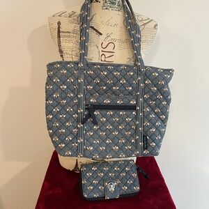 NWOT - Vera Bradley Bees Navy - Tote and Wallet